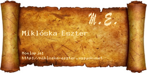 Miklóska Eszter névjegykártya